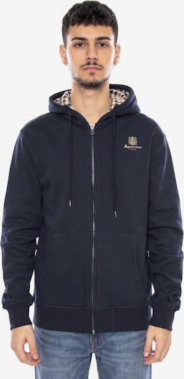 Aquascutum Zip-Up Hoodie 'Full Zipped Hoodie Fleece -- Navy Men's Hoodie' in S in Dark blue, Item view