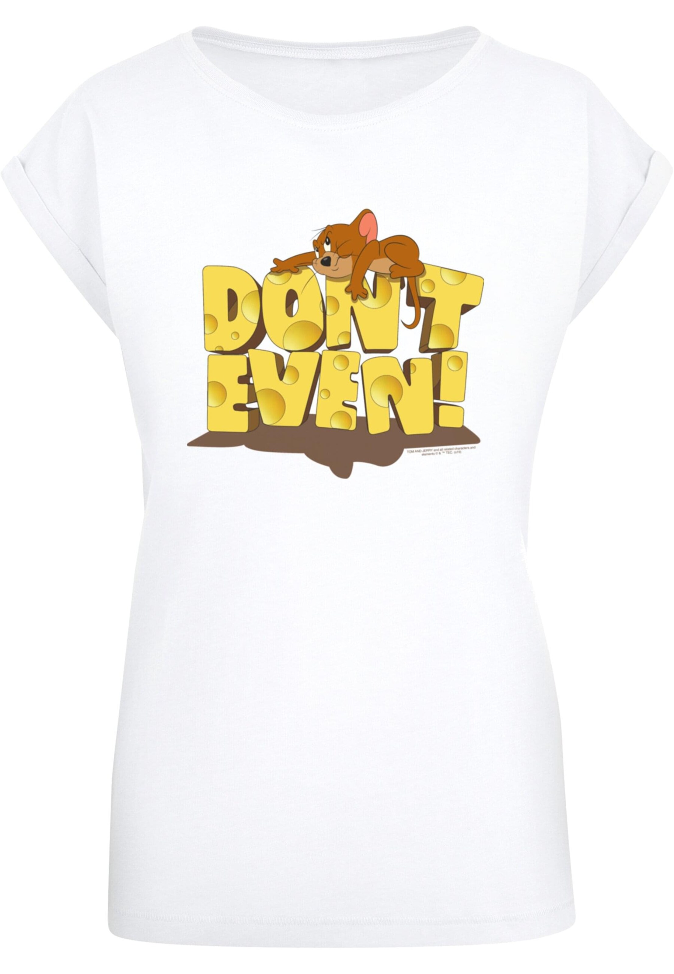 ABSOLUTE CULT Shirt 'Tom And Jerry - Don't Even' in Wit: voorkant