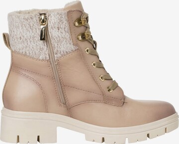 TAMARIS Lace-Up Ankle Boots in Beige