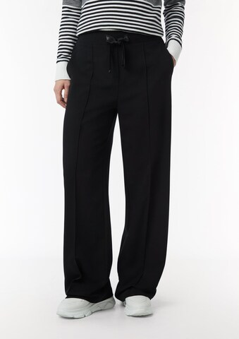 comma casual identity Wide leg Pleated Pants in Black: front