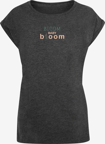 Merchcode Shirt 'Spring - Bloom Baby' in Grijs: voorkant