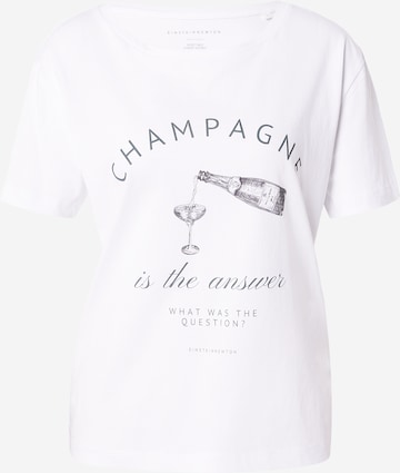 balta EINSTEIN & NEWTON Marškinėliai 'Champagne Glas': priekis