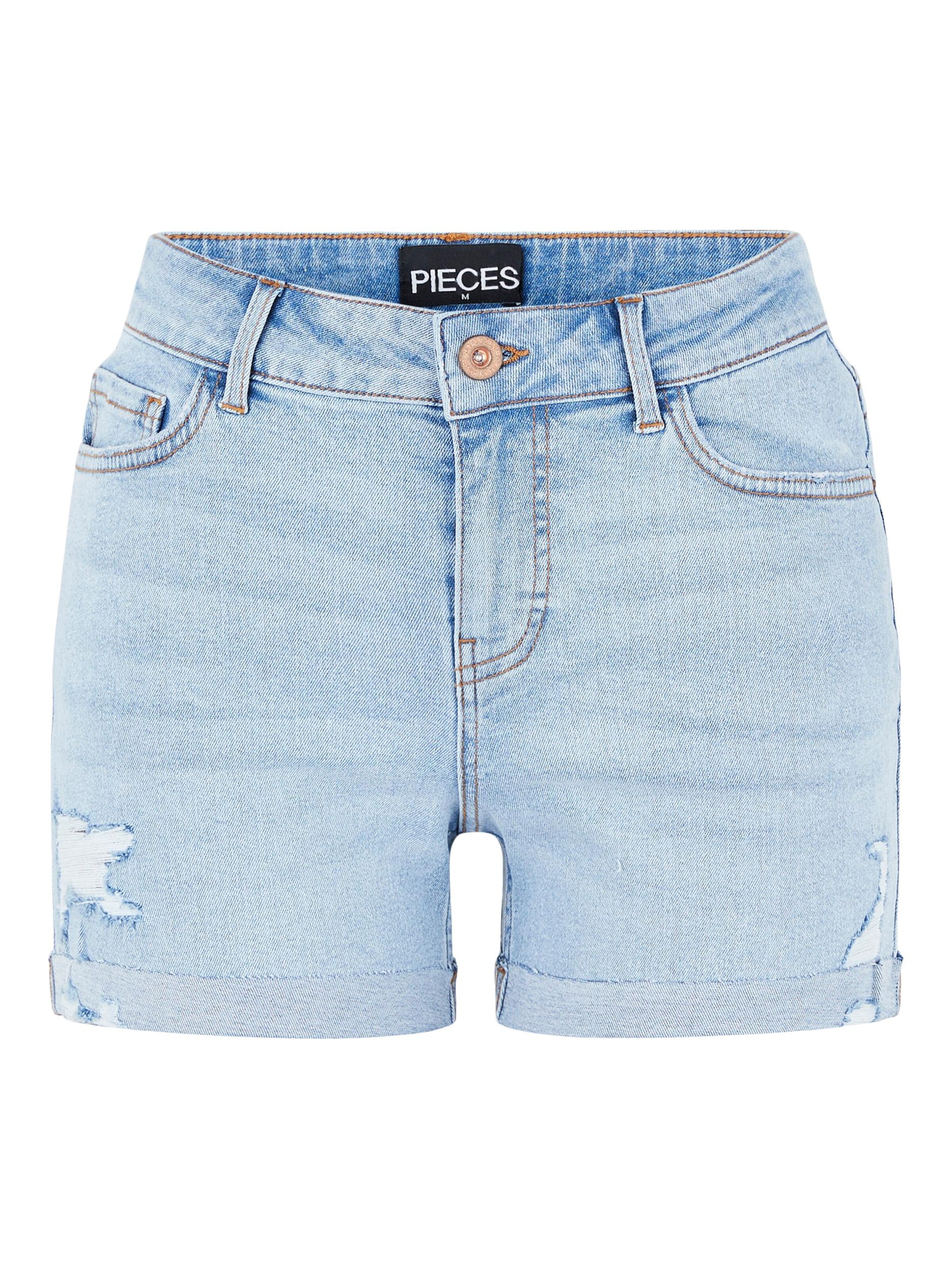 Frauen Jeans PIECES Shorts 'PCLisa' in Hellblau - LK25429