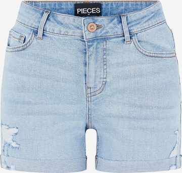 Coupe slim Jean 'PCLisa' PIECES en bleu : devant