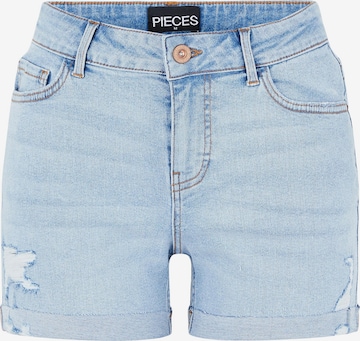 Coupe slim Jean 'PCLisa' PIECES en bleu : devant