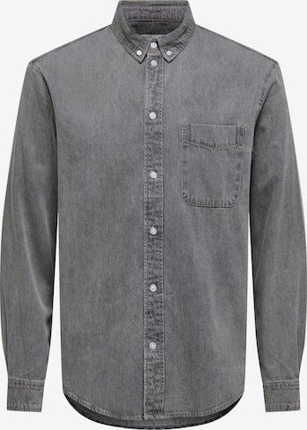 Only & Sons Button Up Shirt 'ONSOrson' in Grey: front