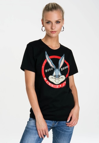 LOGOSHIRT T-Shirt 'Looney Tunes' in Schwarz: predná strana