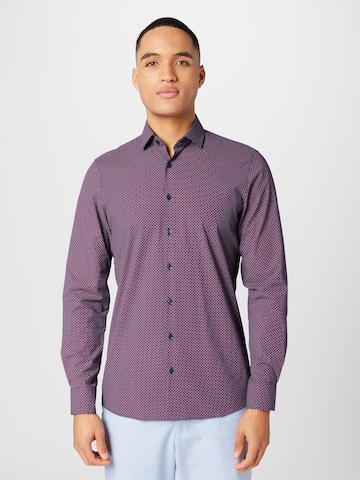 OLYMP Regular fit Button Up Shirt in Purple: front