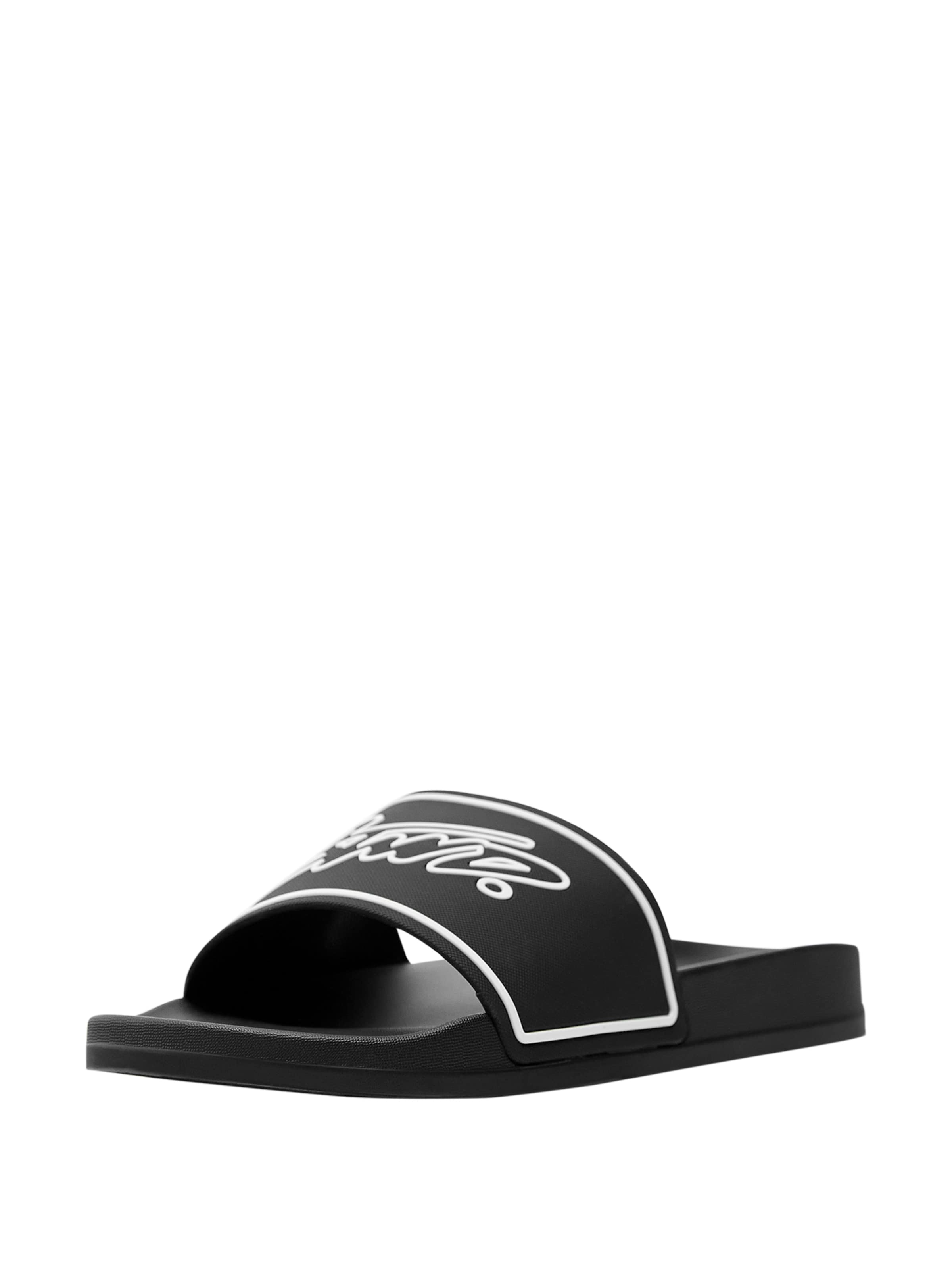 Pull&Bear Pantolette 'STWD' in Schwarz: Vorderseite