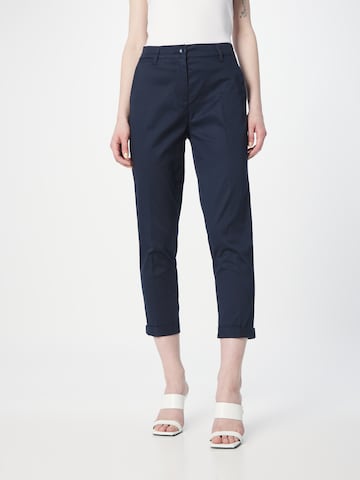 Coupe slim Pantalon à plis Sisley en bleu : devant
