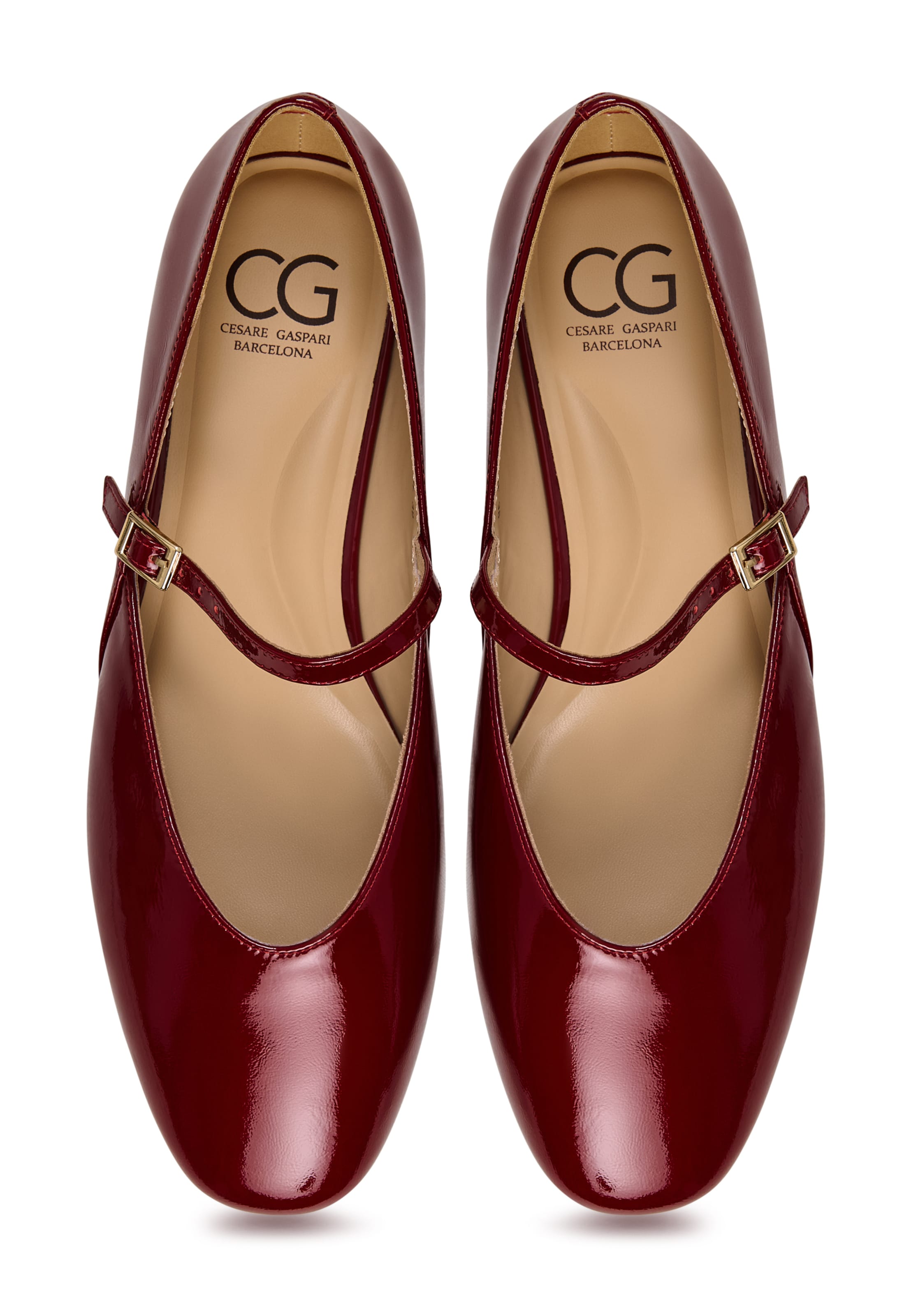 CESARE GASPARI Strap ballerina in Red