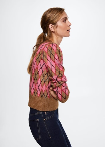 MANGO Sweater 'Rombi' in Brown