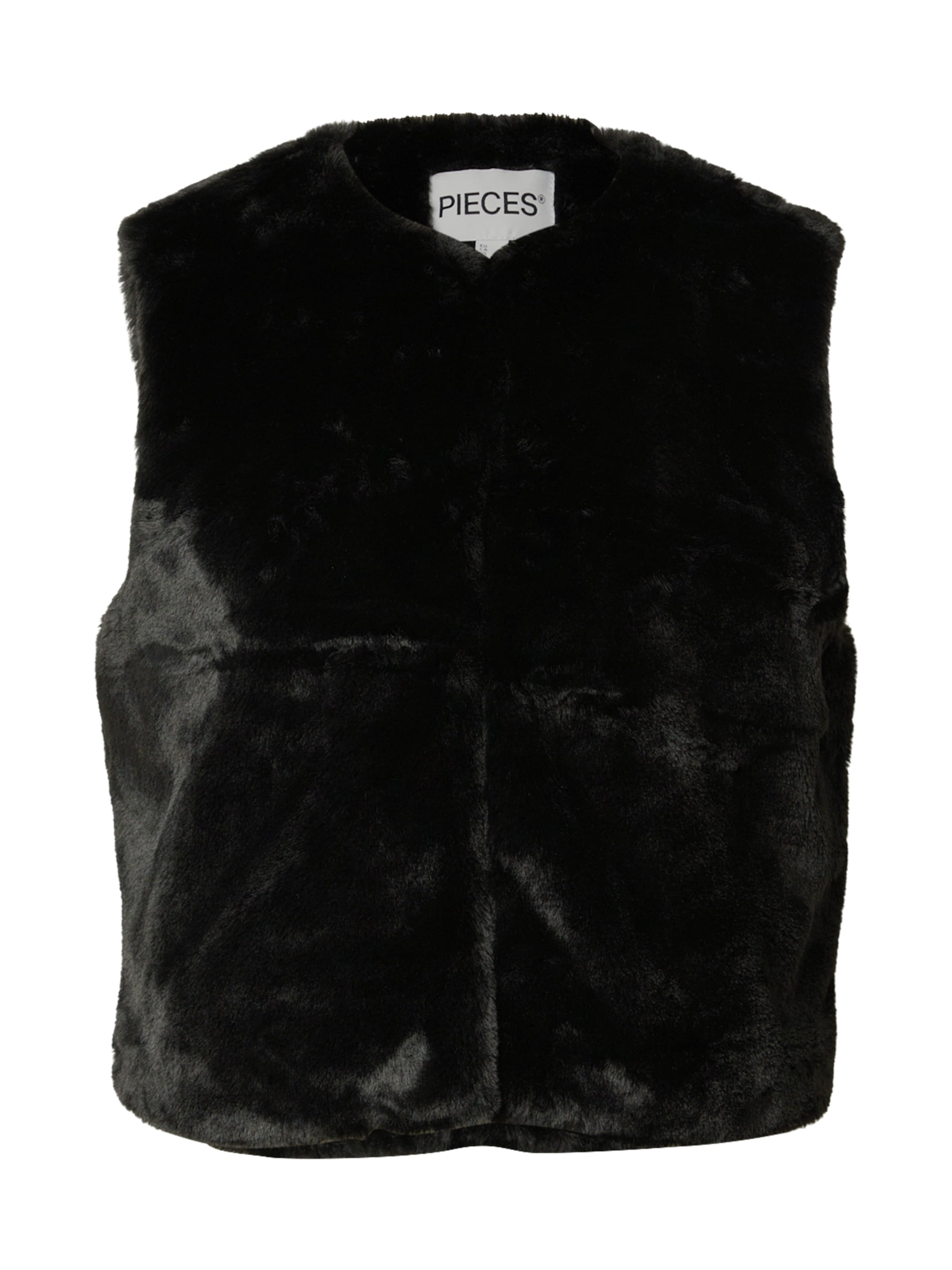 PIECES Vest 'PCROBINA' in Black: front