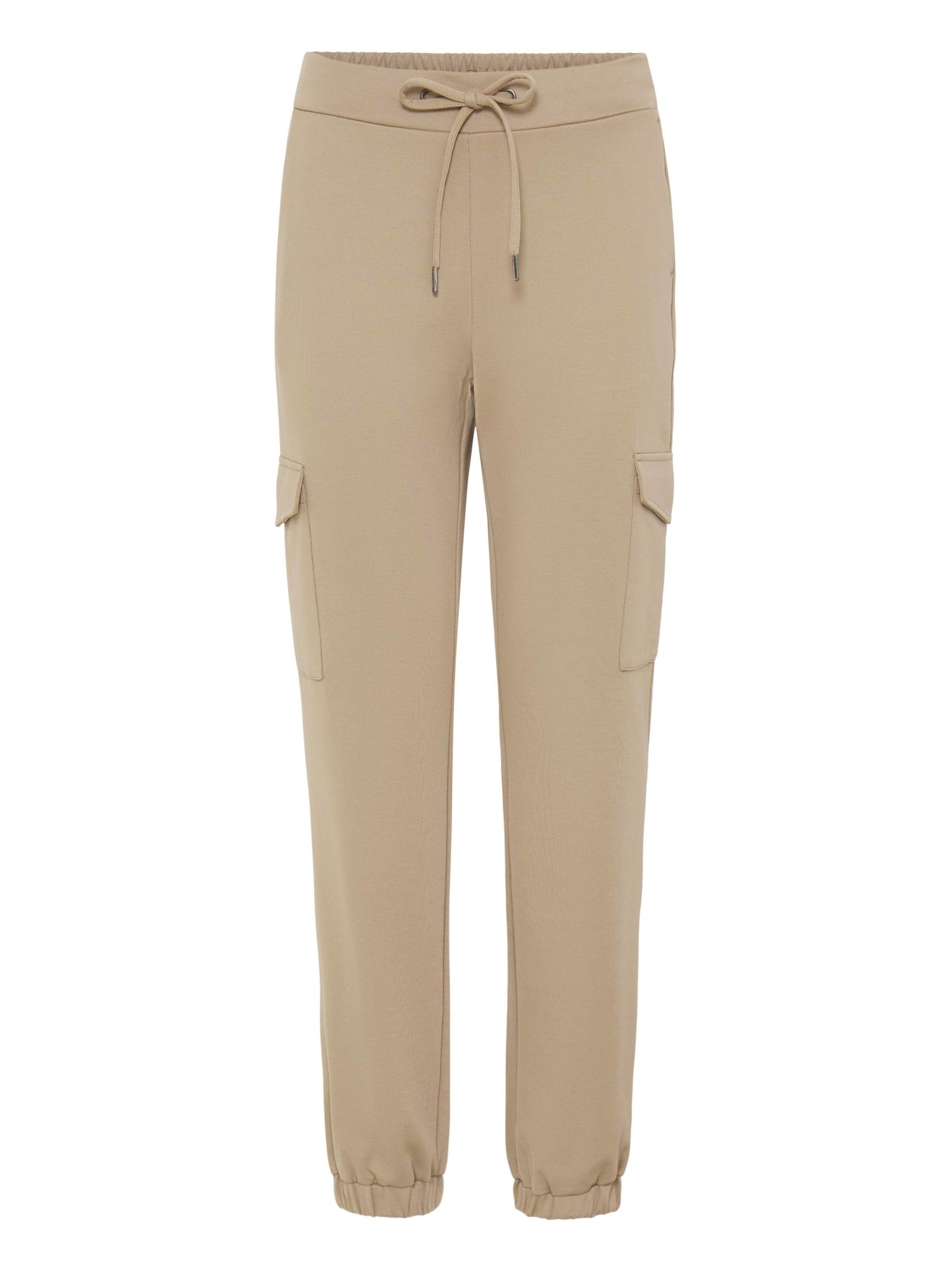 Oxmo Tapered Cargo trousers 'Henni' in Beige: front
