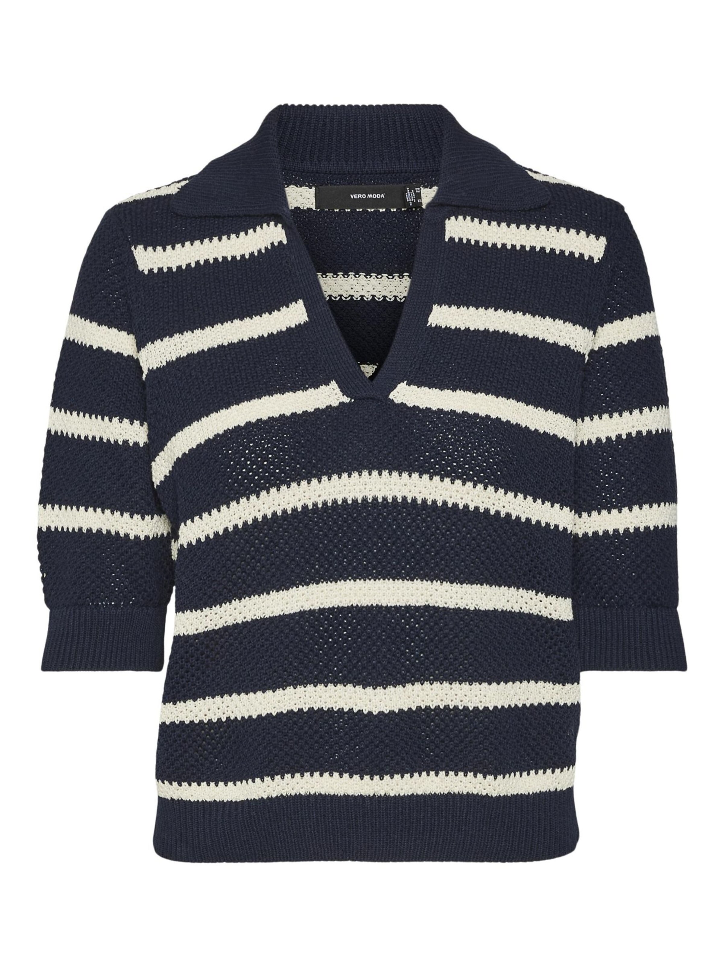 VERO MODA Pullover 'Amazing' in navy / weiß, Produktansicht