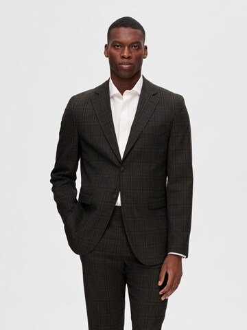 Coupe slim Veste de costume SELECTED en marron : devant