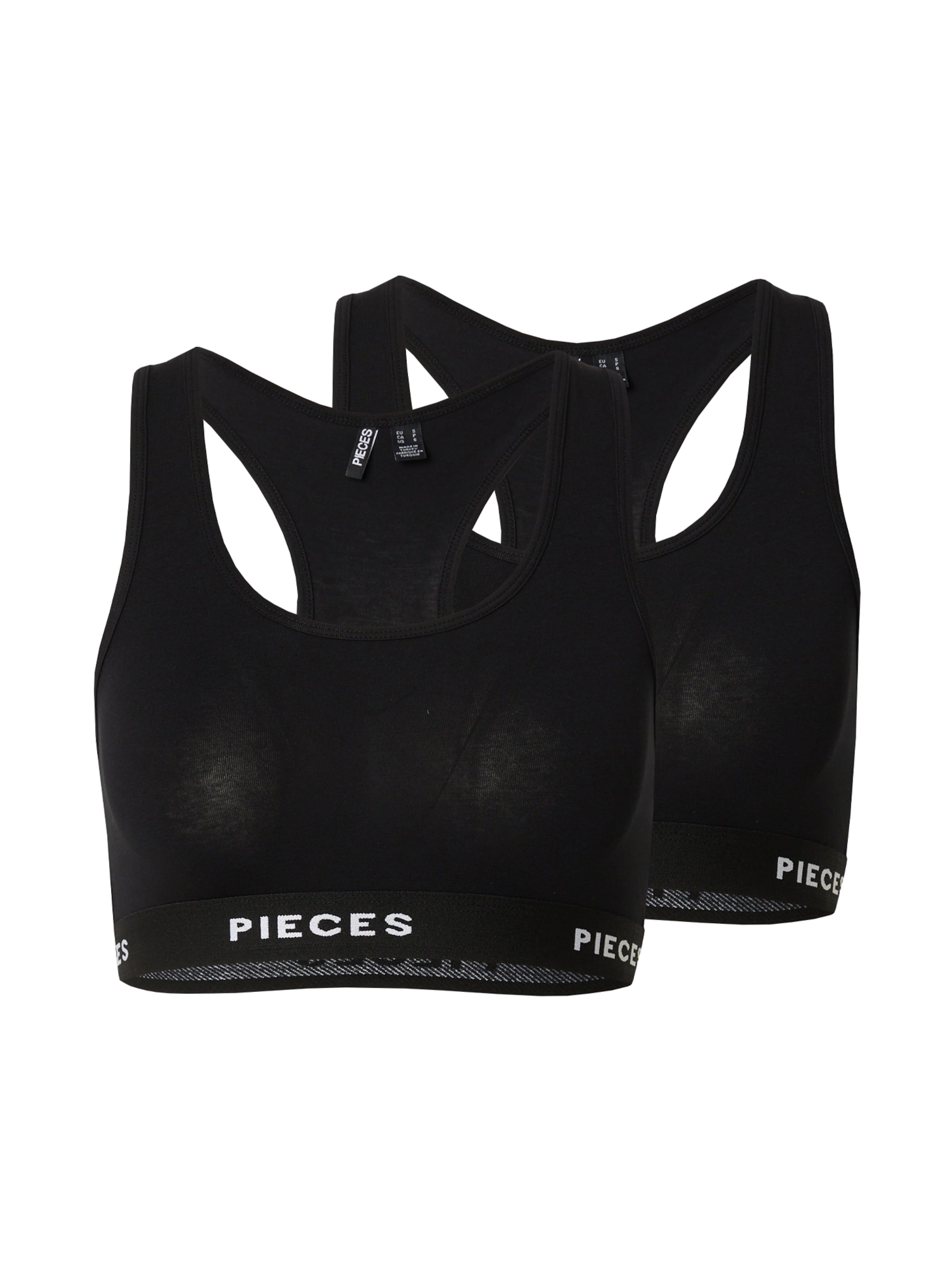 Bustieră Sutien de la PIECES pe negru: față