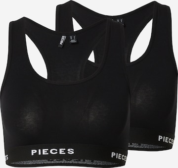 Bustieră Sutien de la PIECES pe negru: față