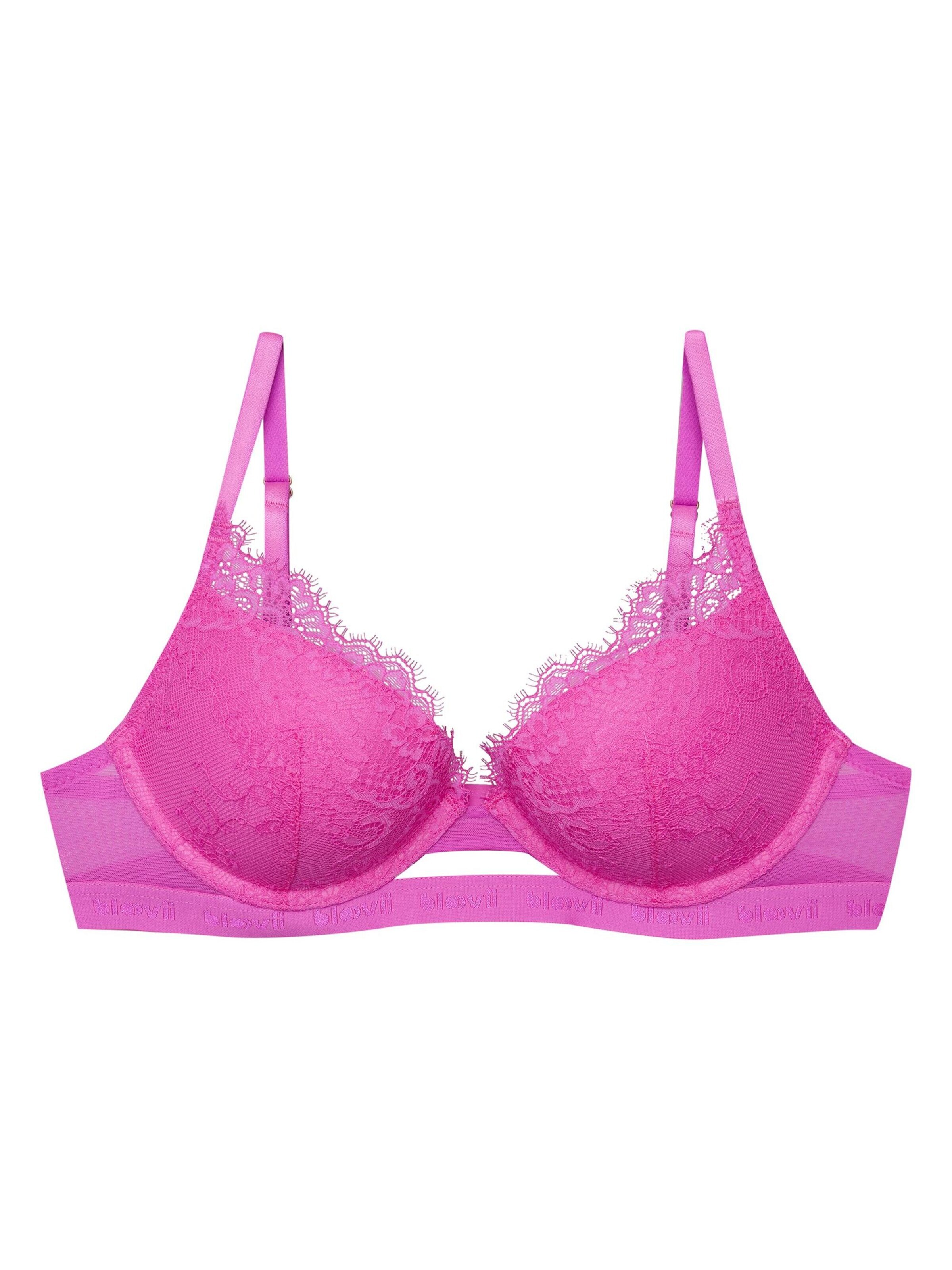 Push-up Reggiseno 'Push-up-BH Ocrissa, florale Spitze, Unterbrustband mit Logo' di ESOTIQ in rosa
