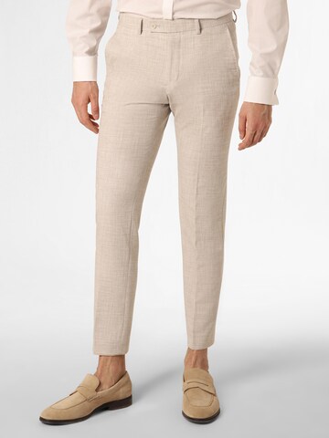 Finshley & Harding London Pleated Pants 'Hoxdon' in Beige: front