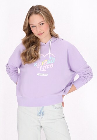 MYMO Sweatshirt 'Back To School' in Lila: voorkant