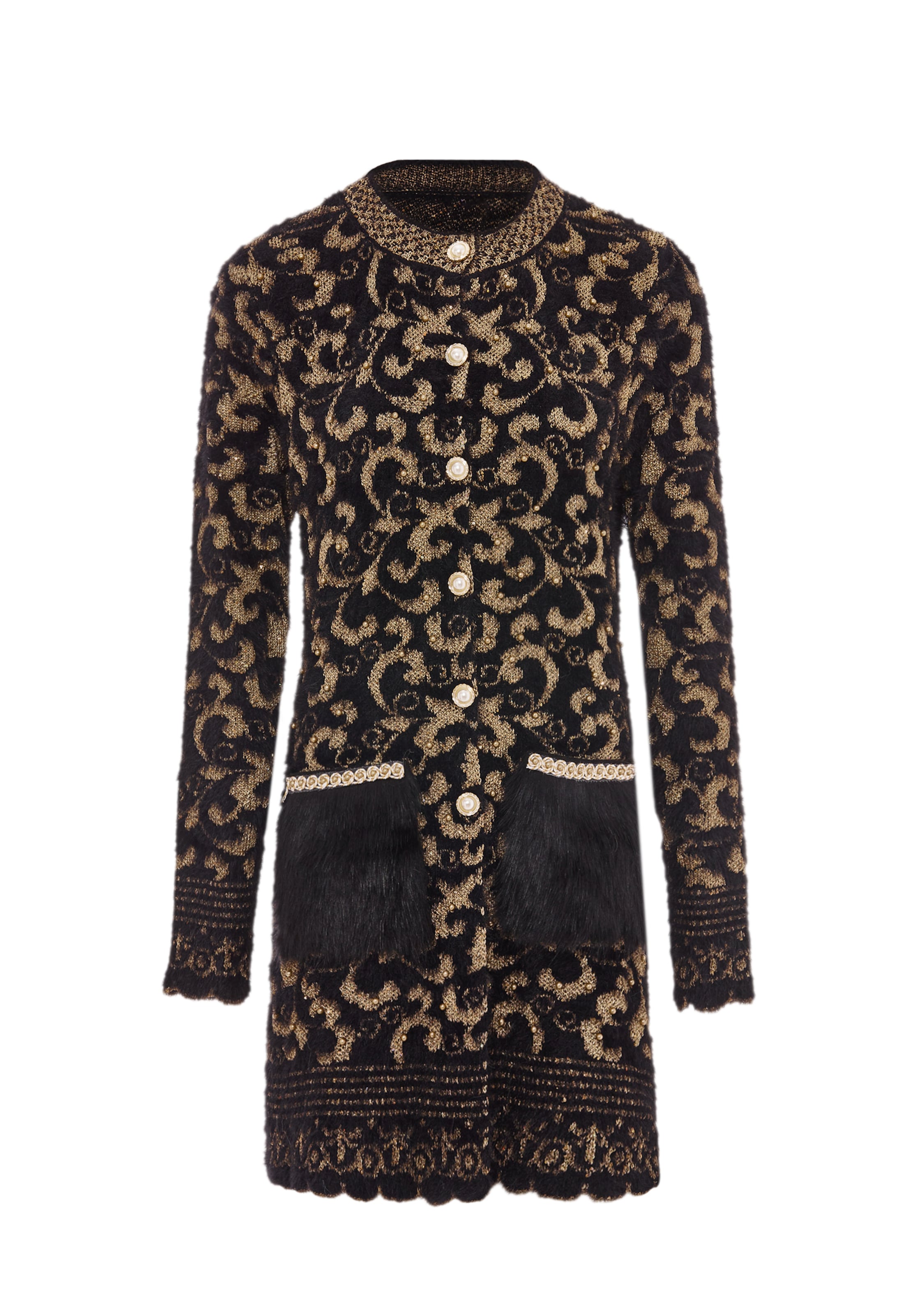 faina Strickjacke in Schwarz: Vorderseite