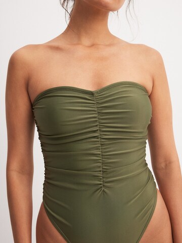 NA-KD Bandeau Swimsuit in Green