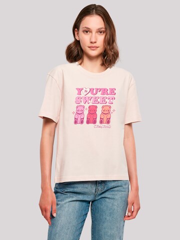 T-shirt 'Valentinstag You're Sweet Gummy Bears' F4NT4STIC en rose : devant