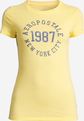 AÉROPOSTALE T-shirt 'JKI 1987' i gul: framsida