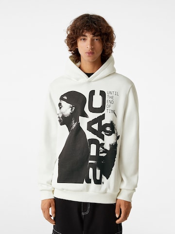 Bershka Sweatshirt in Weiß: predná strana