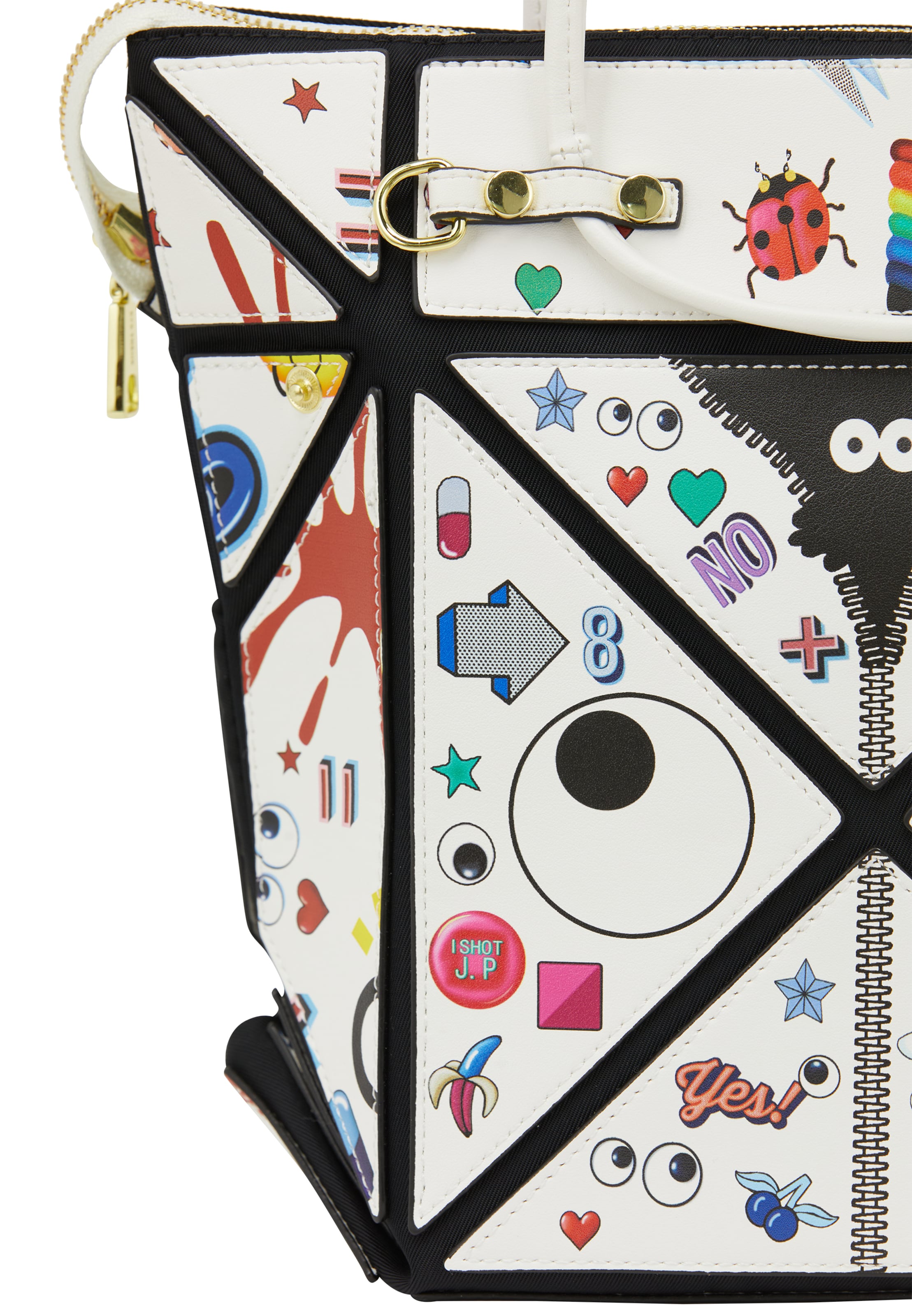 MYMO Taška přes rameno 'Pop Eyetheme' – bílá