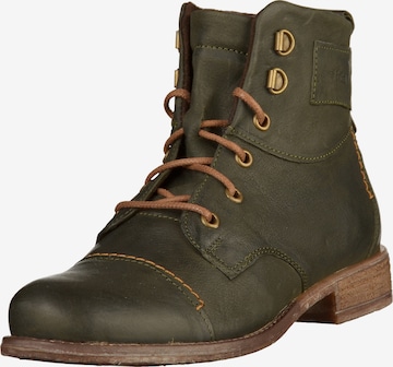 JOSEF SEIBEL Lace-Up Ankle Boots 'Sienna' in Green: front