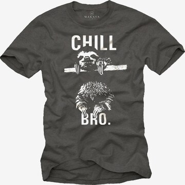 MAKAYA Shirt 'Chill Bro.' in Grey: front