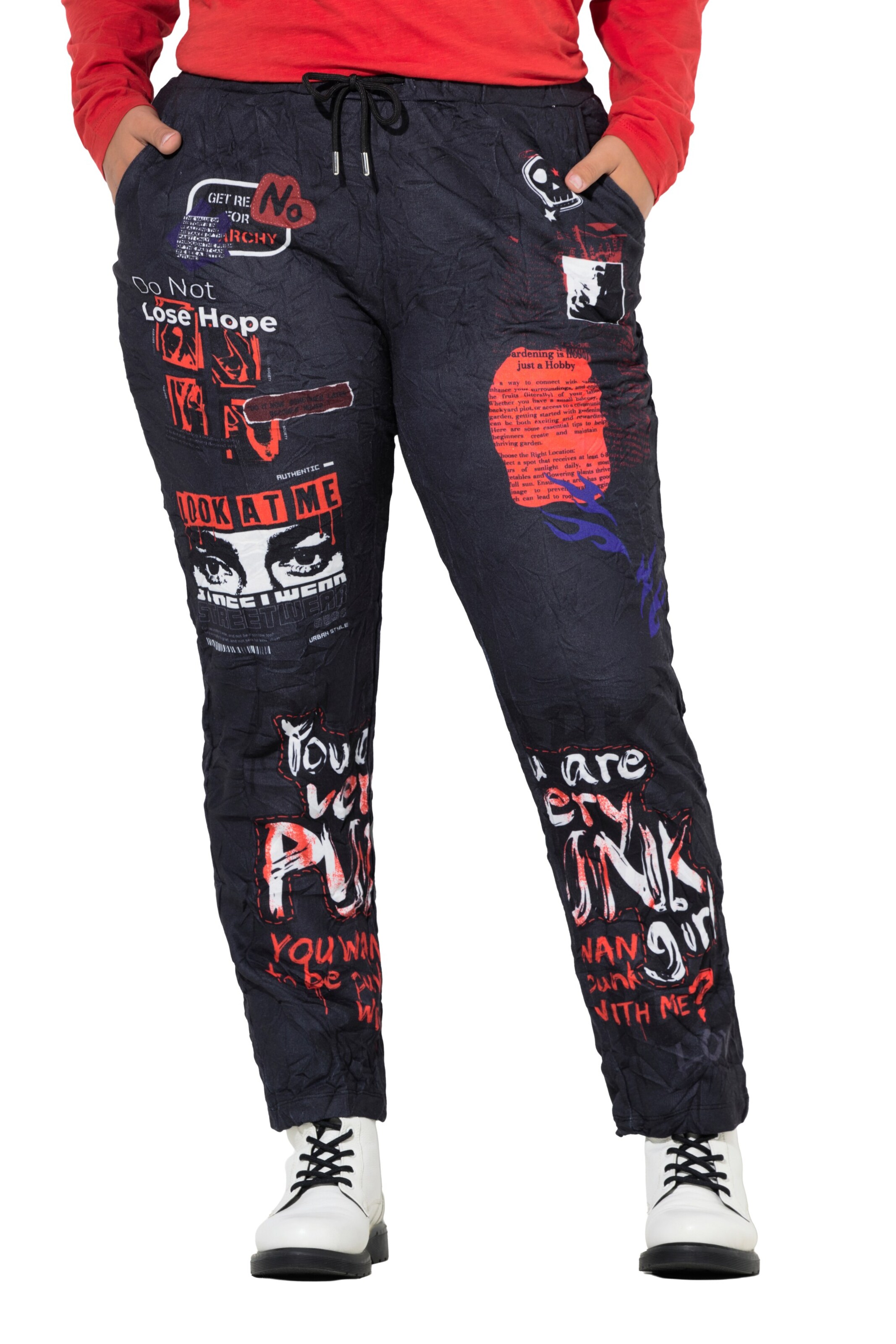 Angel of Style Loosefit Hose in Schwarz: Vorderseite