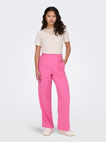 JDY Wide leg Pleat-front trousers 'Say' in Pink