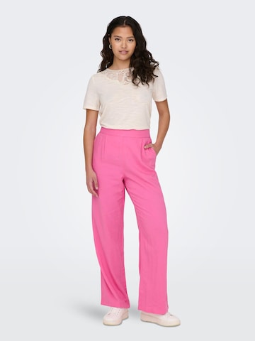JDY Široke hlačnice Hlače z naborki 'Say' | roza barva