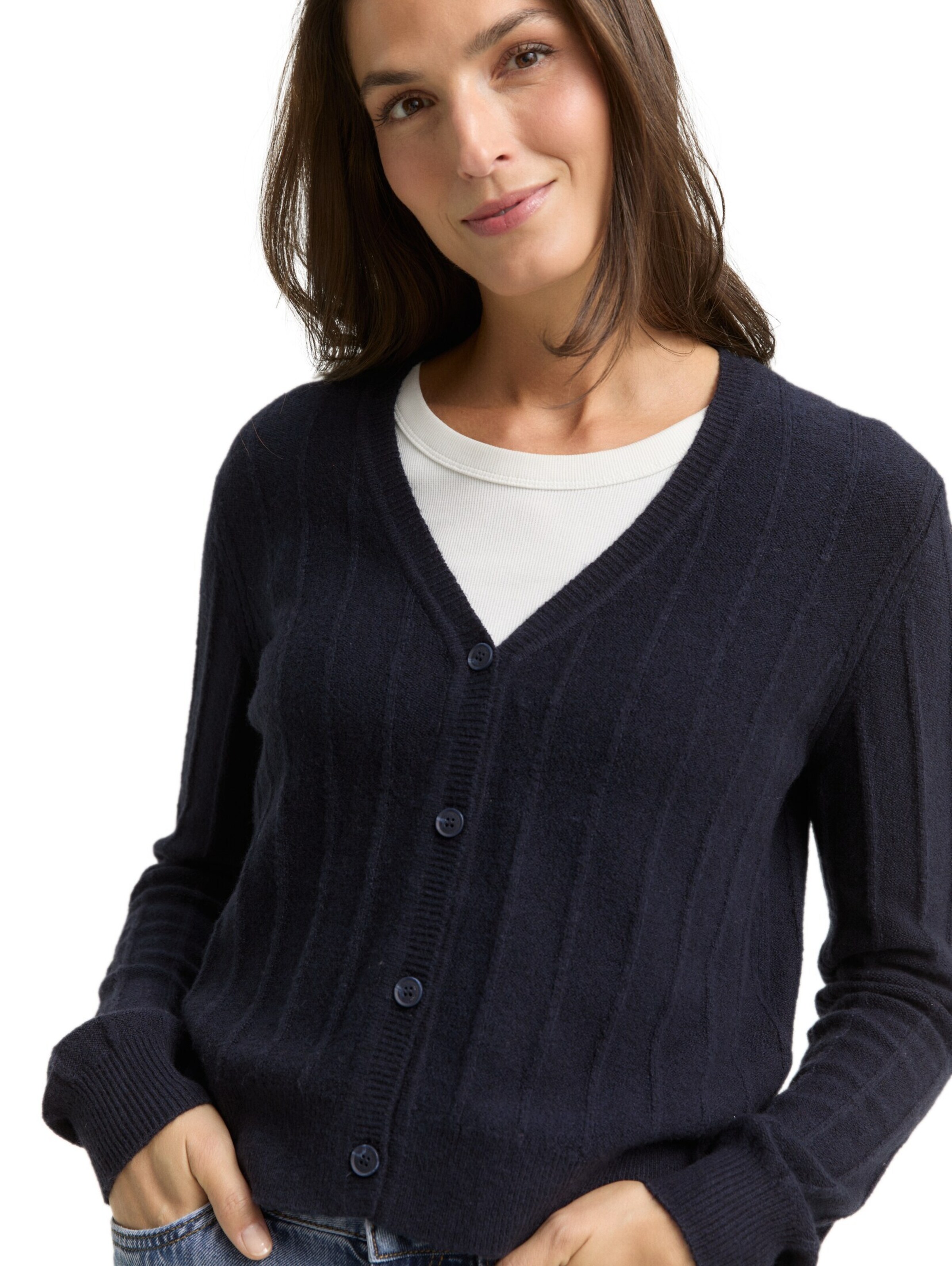 TOM TAILOR Gebreid vest in Blauw