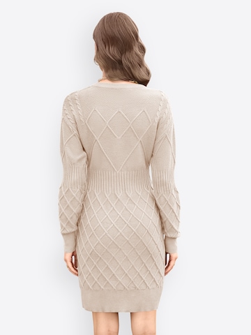 Imily Bela Pletena obleka | bež barva: zadnja stran