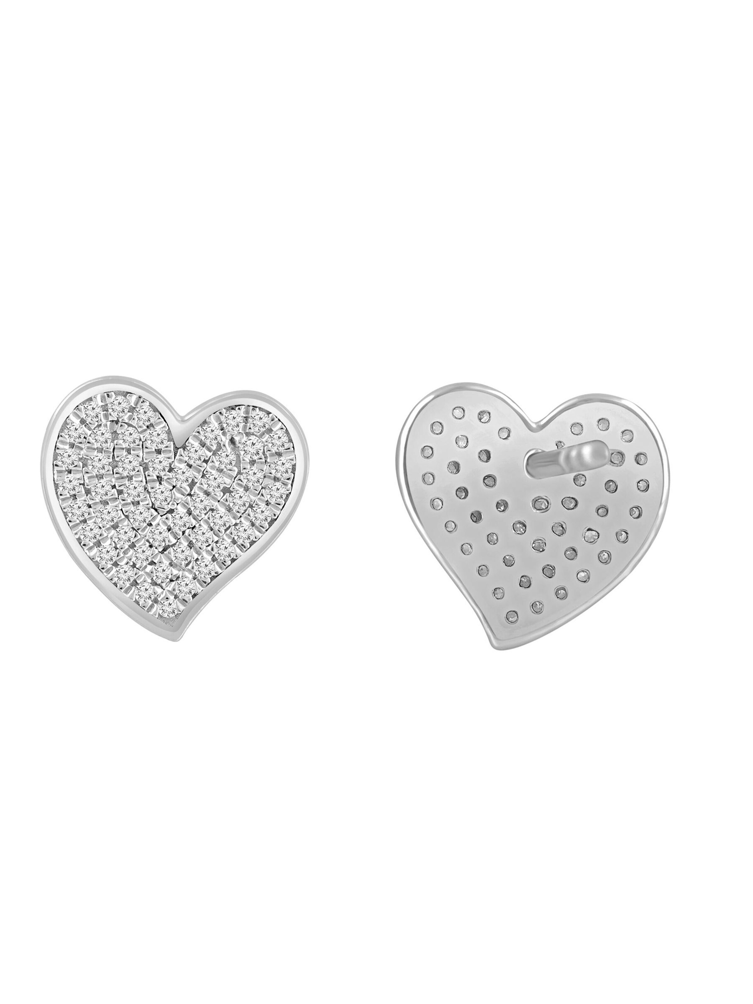 Diamant Exquis - Pendientes 'Ohrringe aus 375 Weißgold mit Diamant' en plata