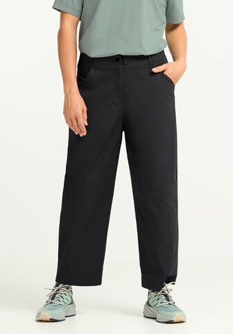 JACK WOLFSKIN Loose fit Outdoor Pants in Black: front