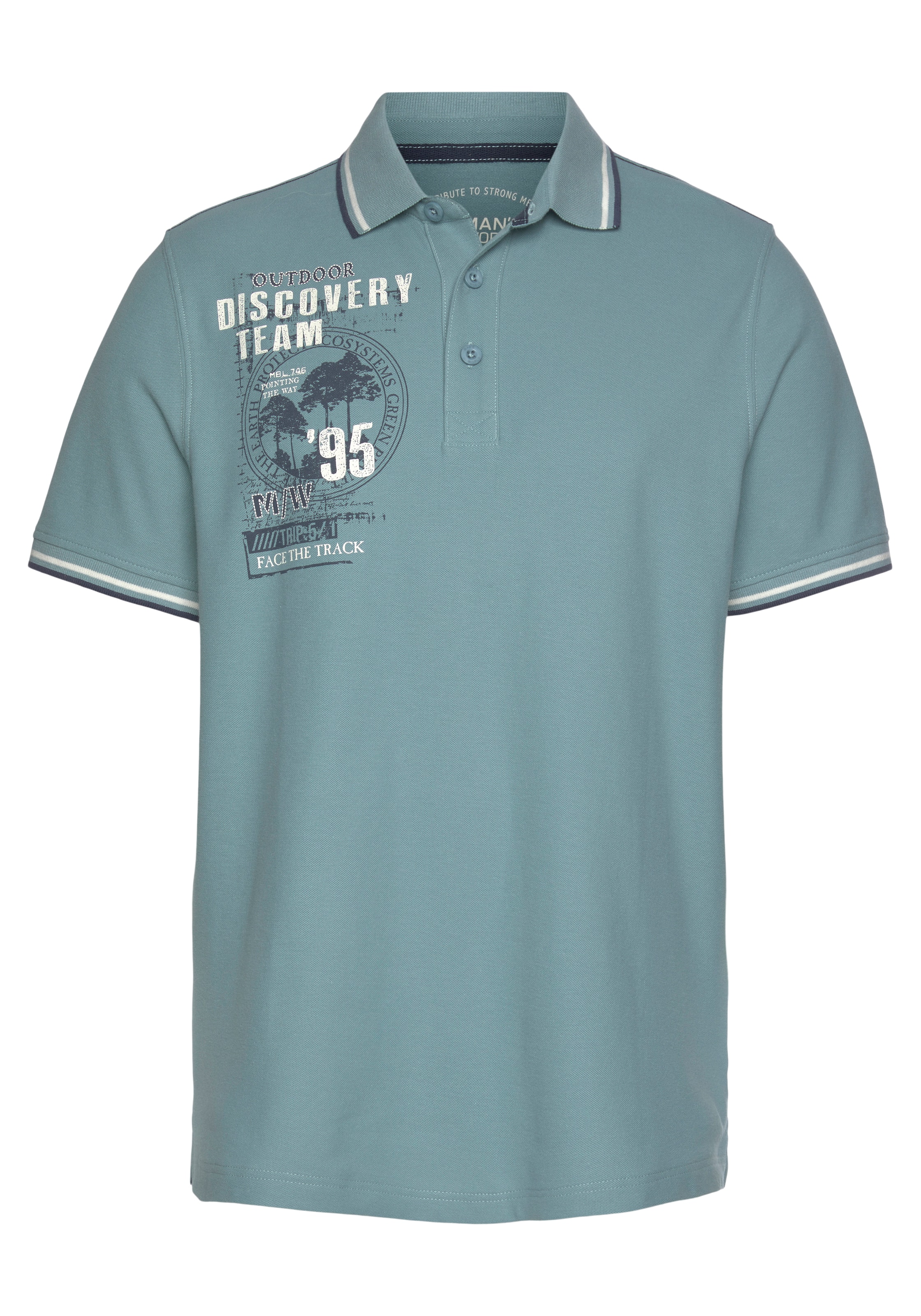 Man's World Poloshirt in Blau: Vorderseite