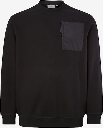 s.Oliver Men Big Sizes Sweatshirt in Schwarz: predná strana