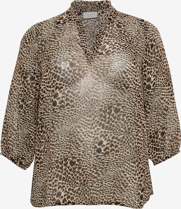 KAFFE CURVE Blouse 'Kammi' in Bruin: voorkant