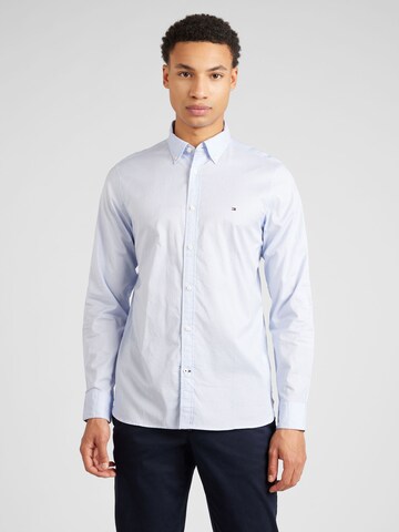 TOMMY HILFIGER Slim fit Button Up Shirt 'Flex' in Blue: front