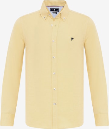 DENIM CULTURE - Camisa 'EDIZ' em amarelo: frente