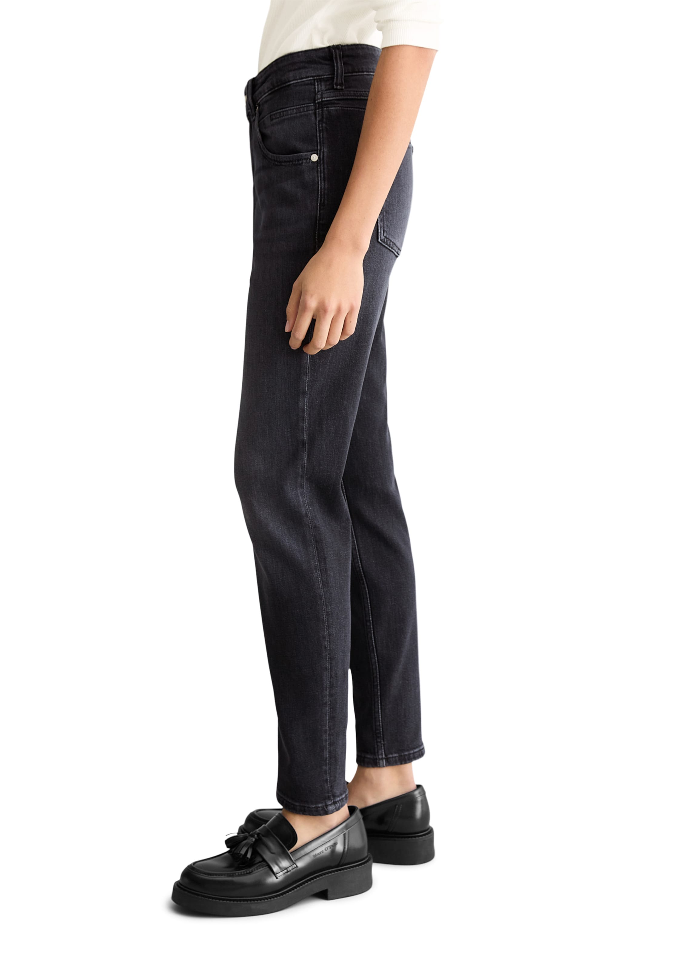 Marc O'Polo DENIM Tapered Jeans 'Freja' in Zwart