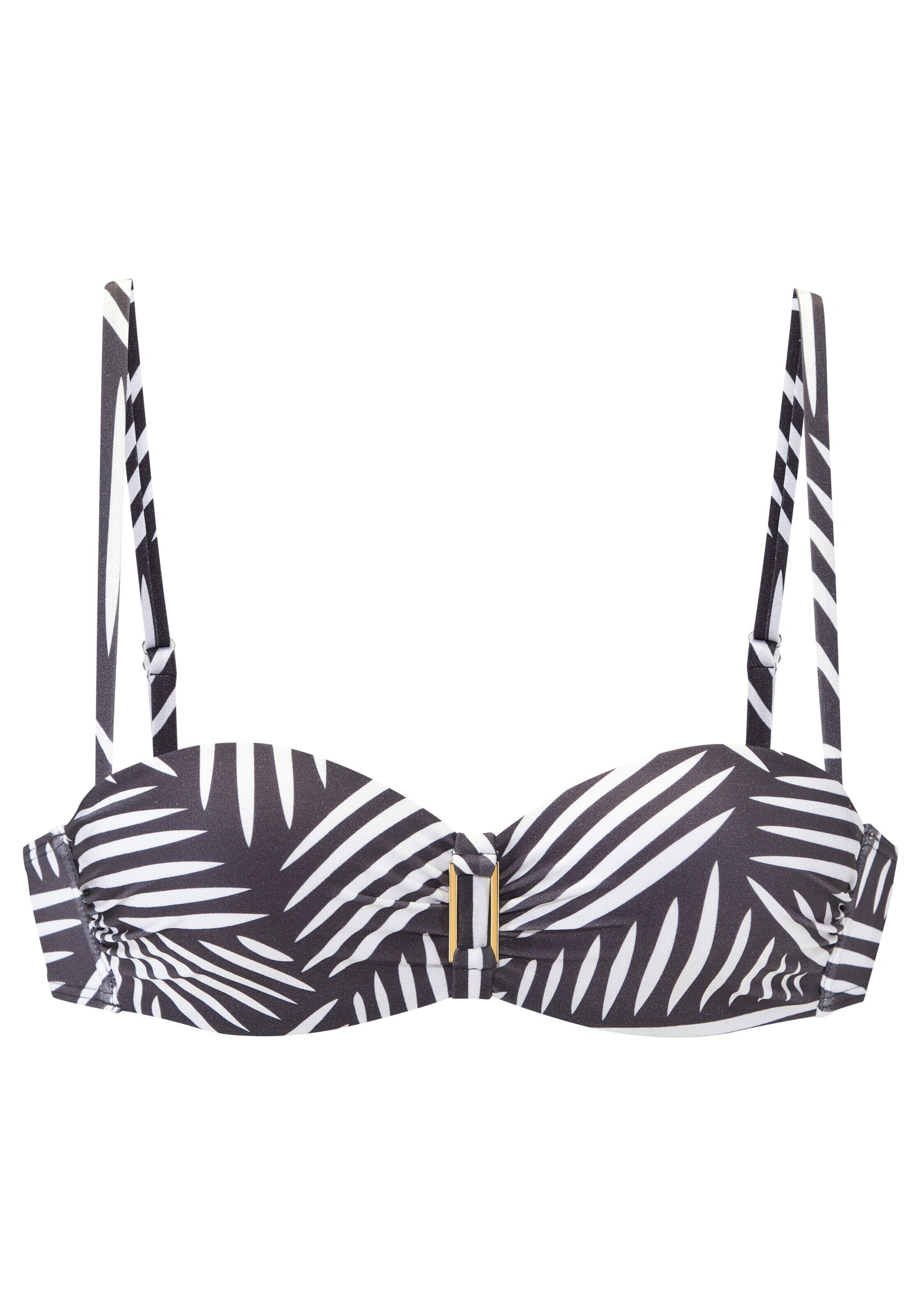 LASCANA Bez ramienok Bikinový top - Sivá: predná strana