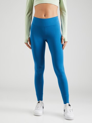 NIKE Skinny Workout Pants 'One' in Blue: front