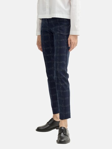 TOM TAILOR Slim fit Trousers with creases 'Mia' in Blue: front