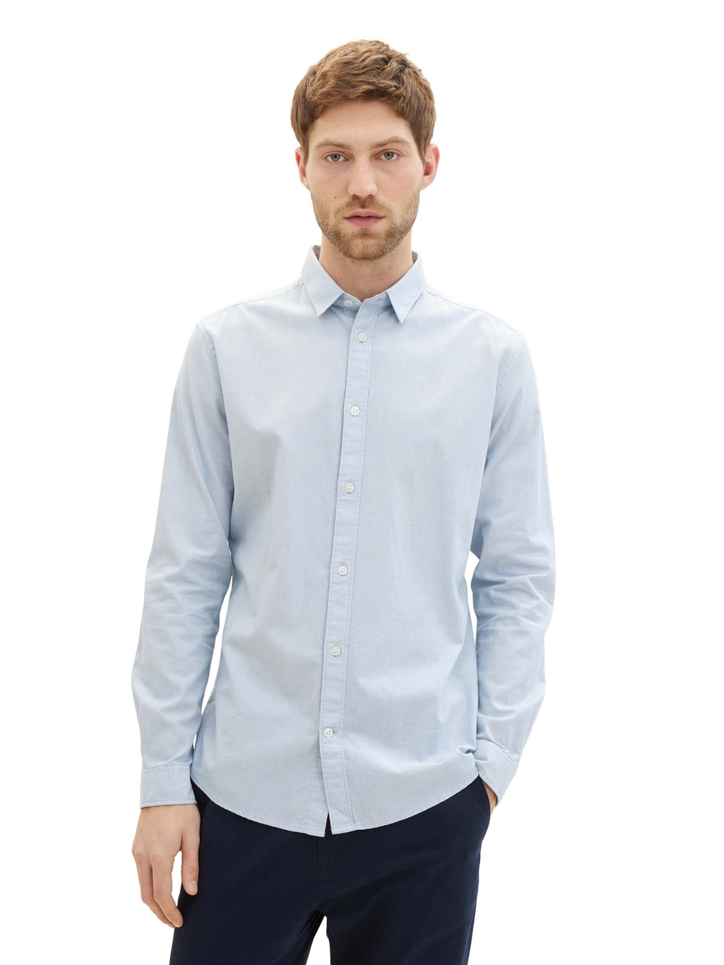 TOM TAILOR Slim fit Button Up Shirt in Blue: front